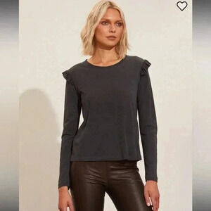 (46) Grey ruffle long  sleeve